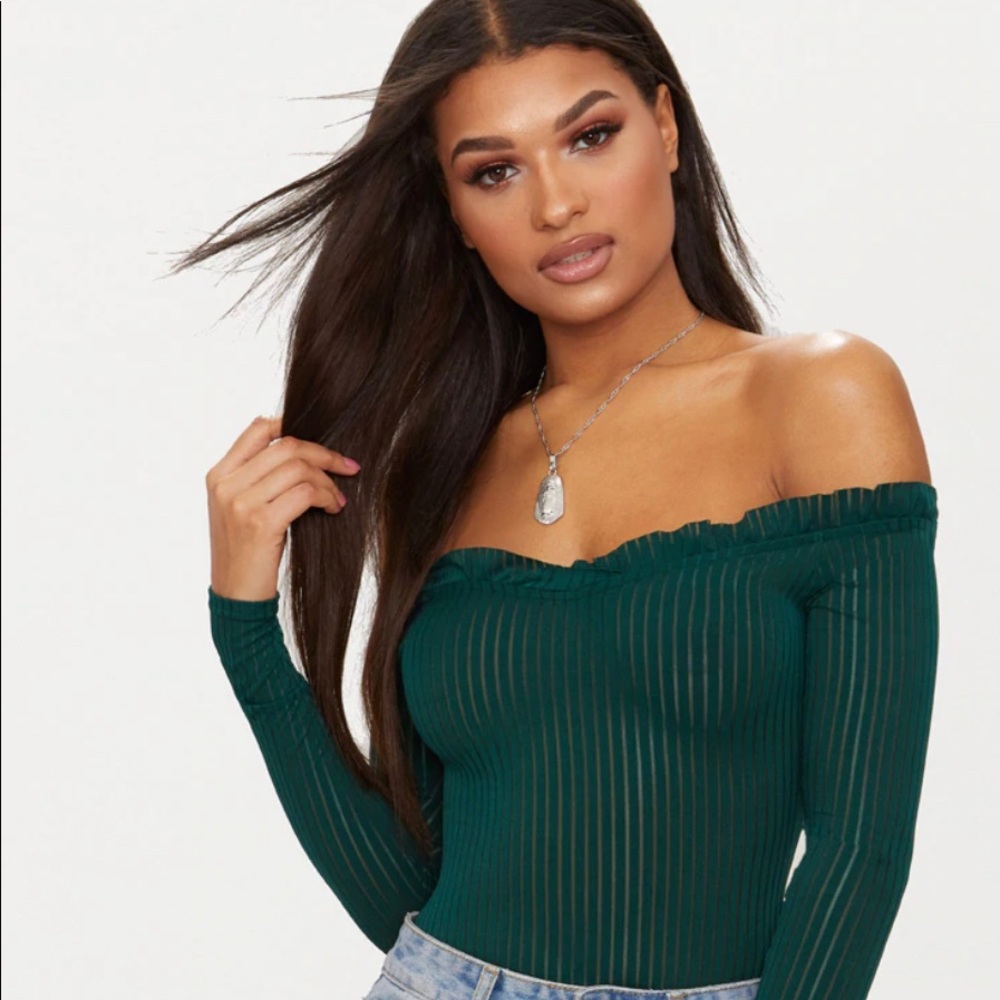 Emerald green mesh bodysuit